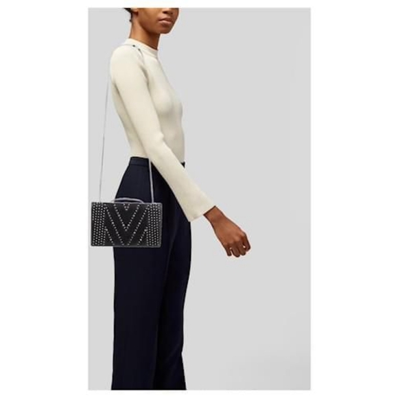 MCM Lambskin Diamond Disco Flap Crossbody/Shoulder Bag Black - Picture 5 of 9